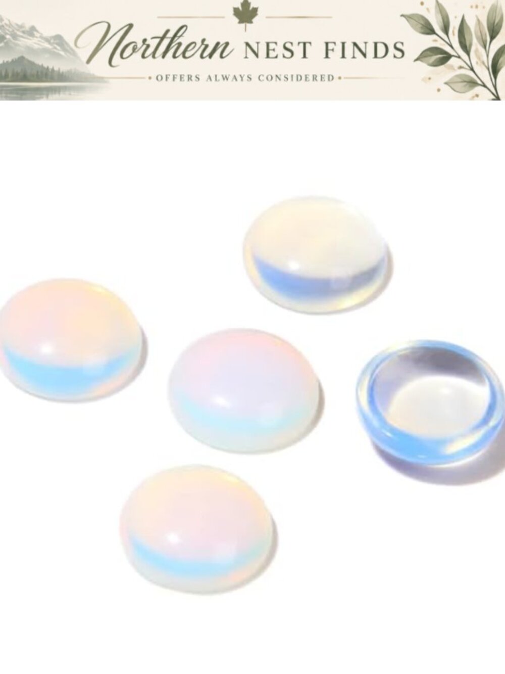 Natural Opal Semicircle Cabochon Beads 4mm Smooth Flatback for Jewelry Making